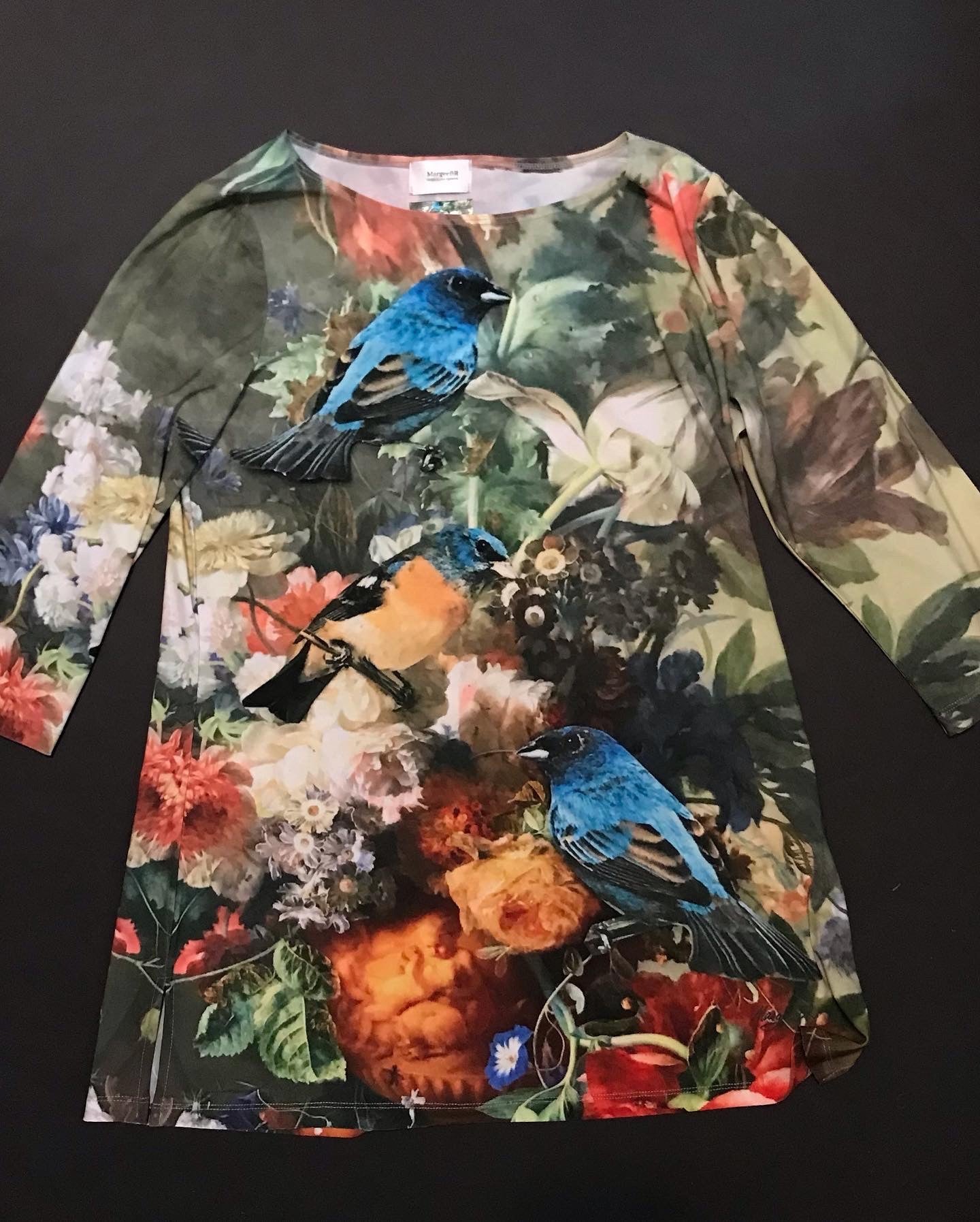 Tunic,"Still Life with Buntings" (Large)