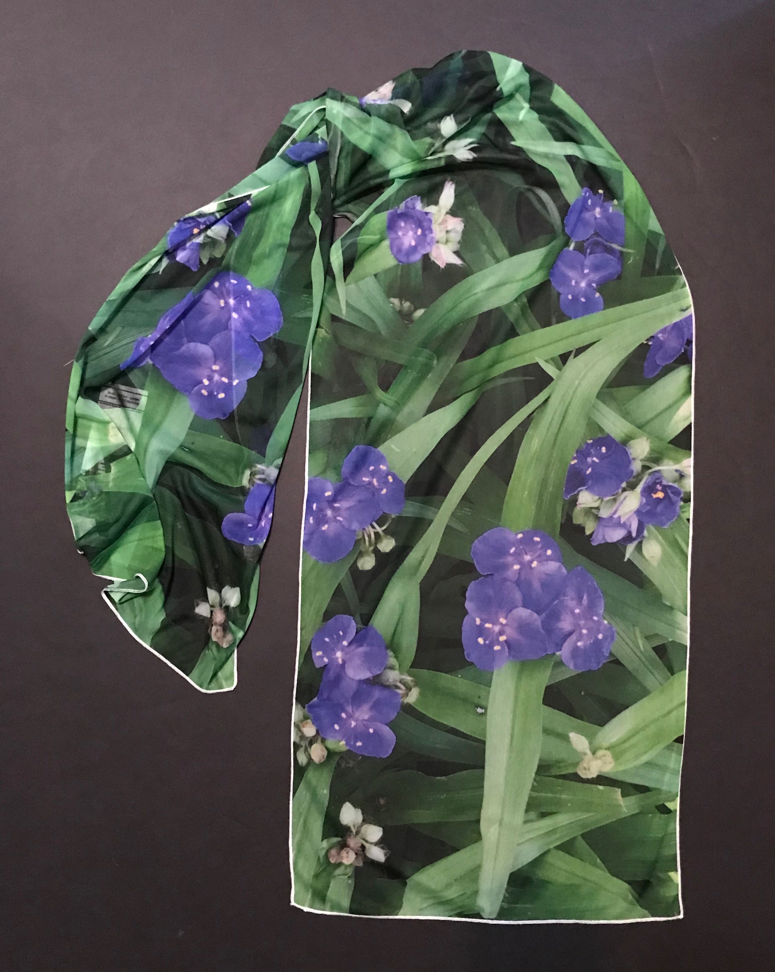 Scarf,"Purple Blooms"