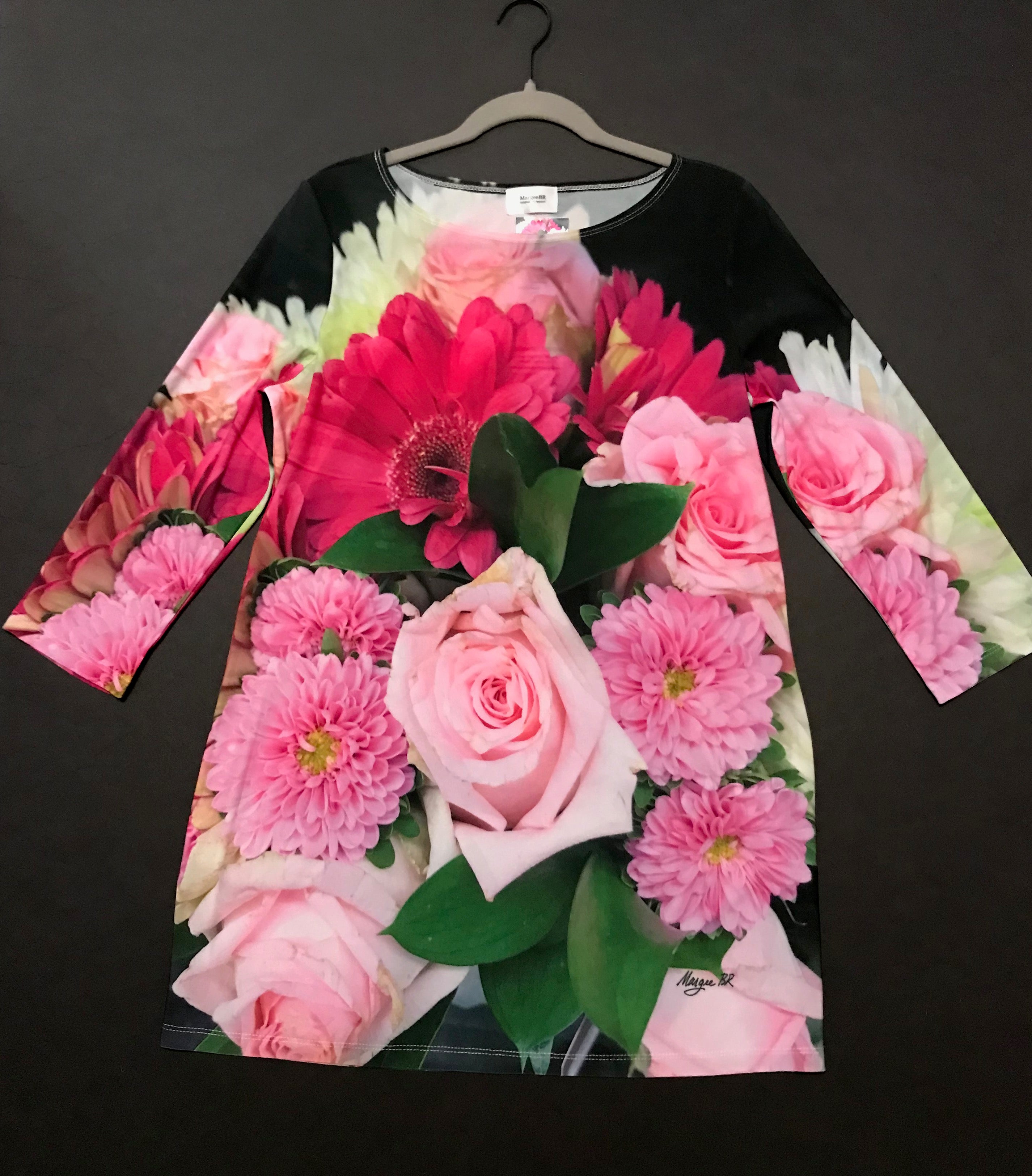 Cardigan,"Pink Bouquet"(Large)