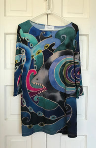 Bell Sleeve Dress,"Hurricane Irma" (Large)