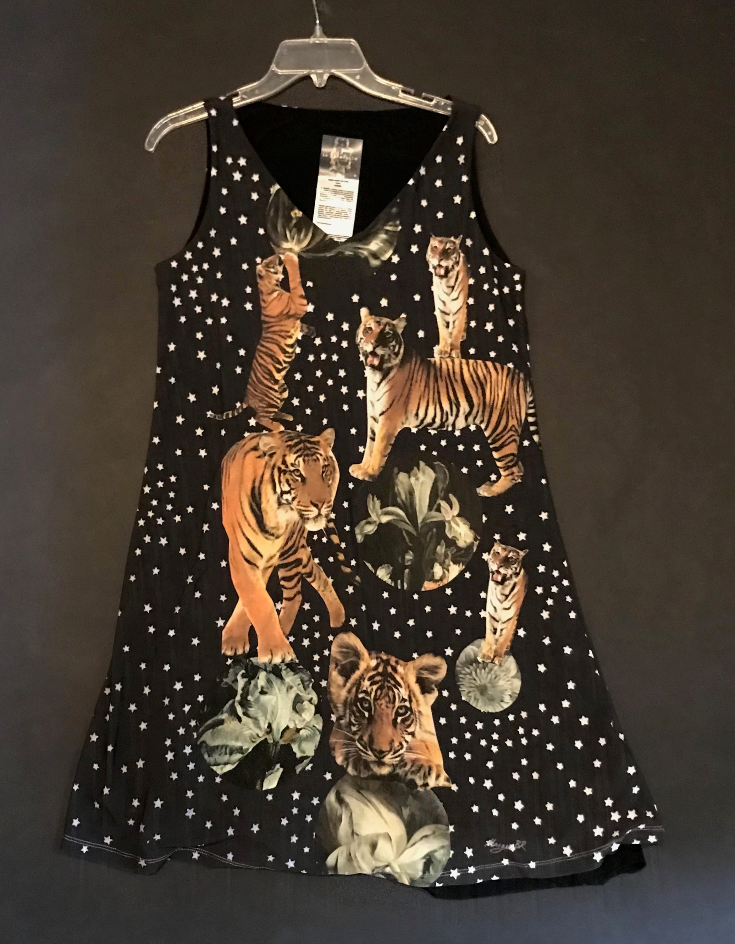 Reversible Dress, "Tigers Among the Stars"(Large, ExLarge)