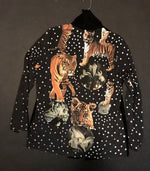 Load image into Gallery viewer, Cardigan,&quot;Tigers Among the Stars&quot;(Medium, Large)
