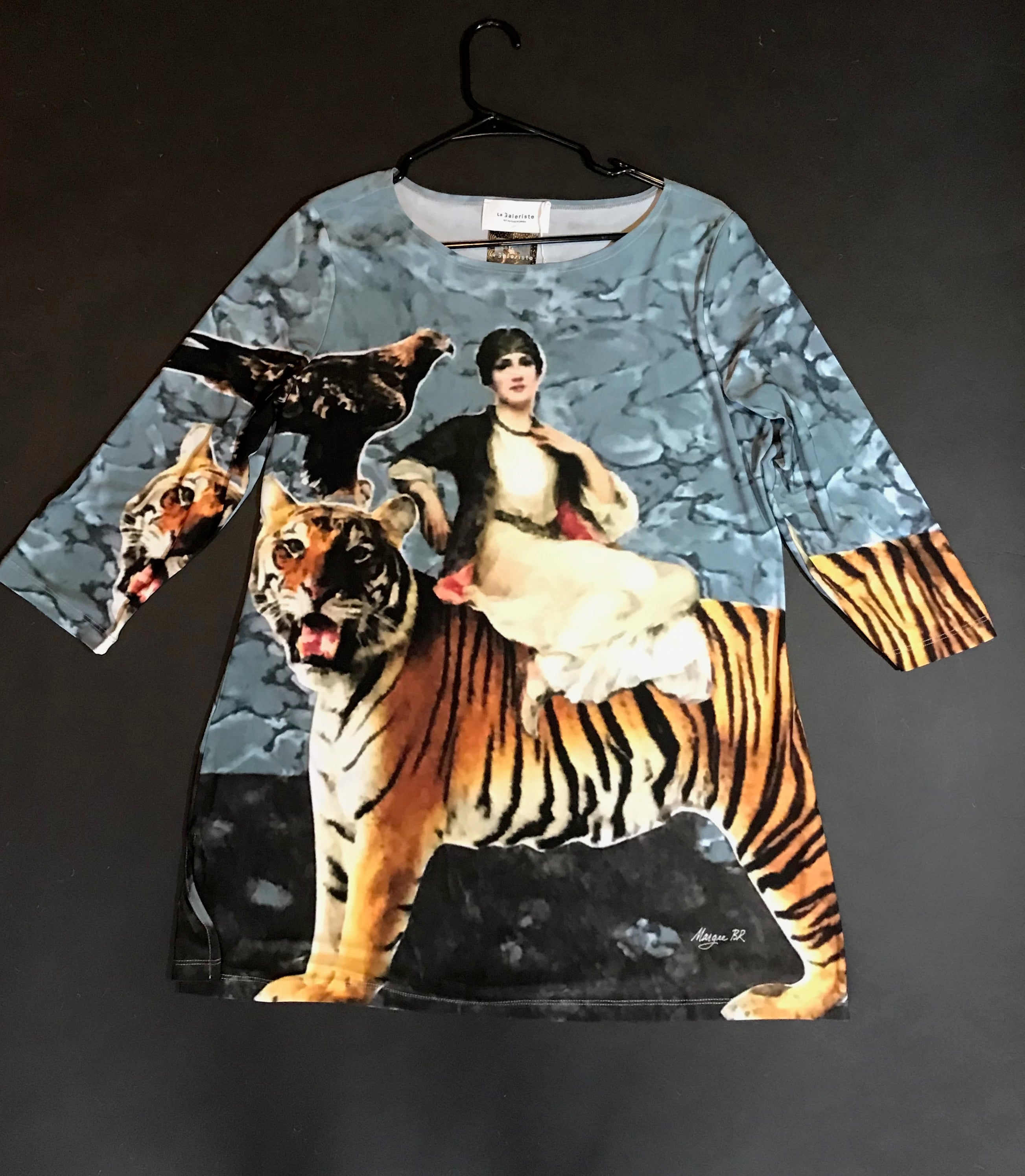 Tunic, " The Lady and Her Tiger" (Medium,Large,ExLarge)