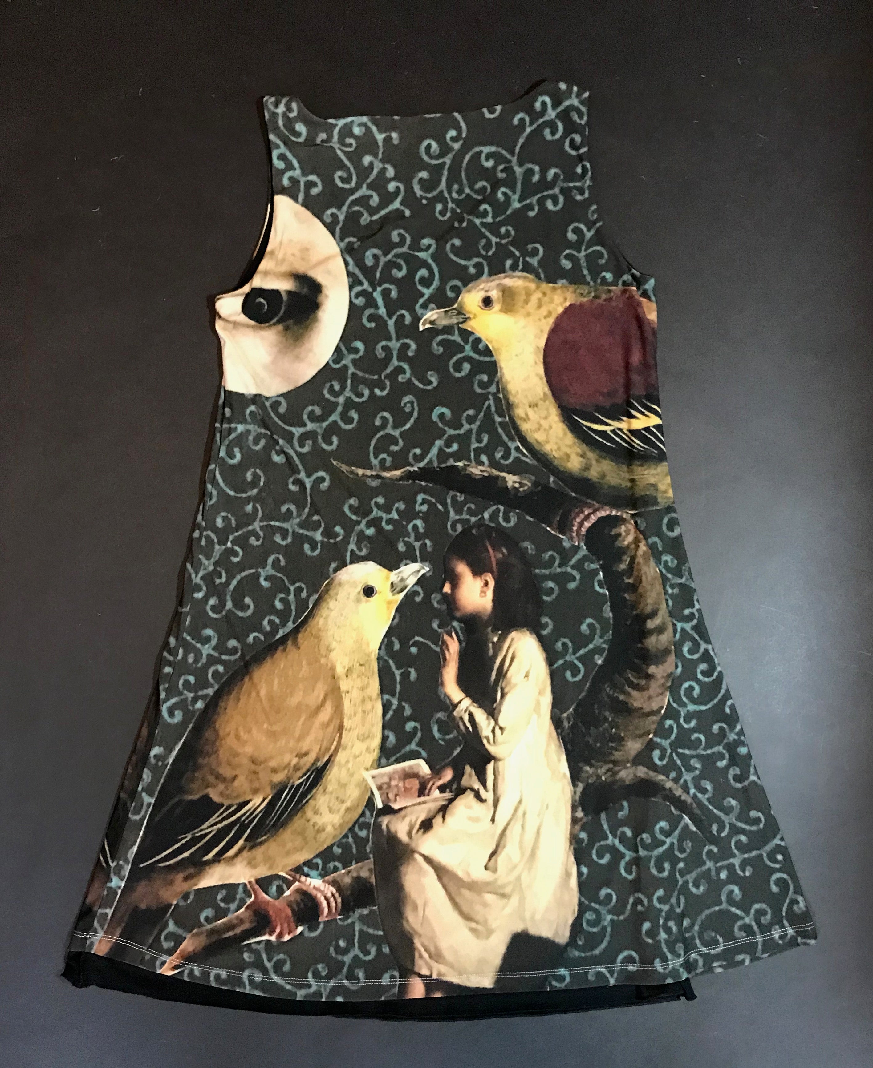 Reversible Dress, "Lessons for Birds"(Medium)