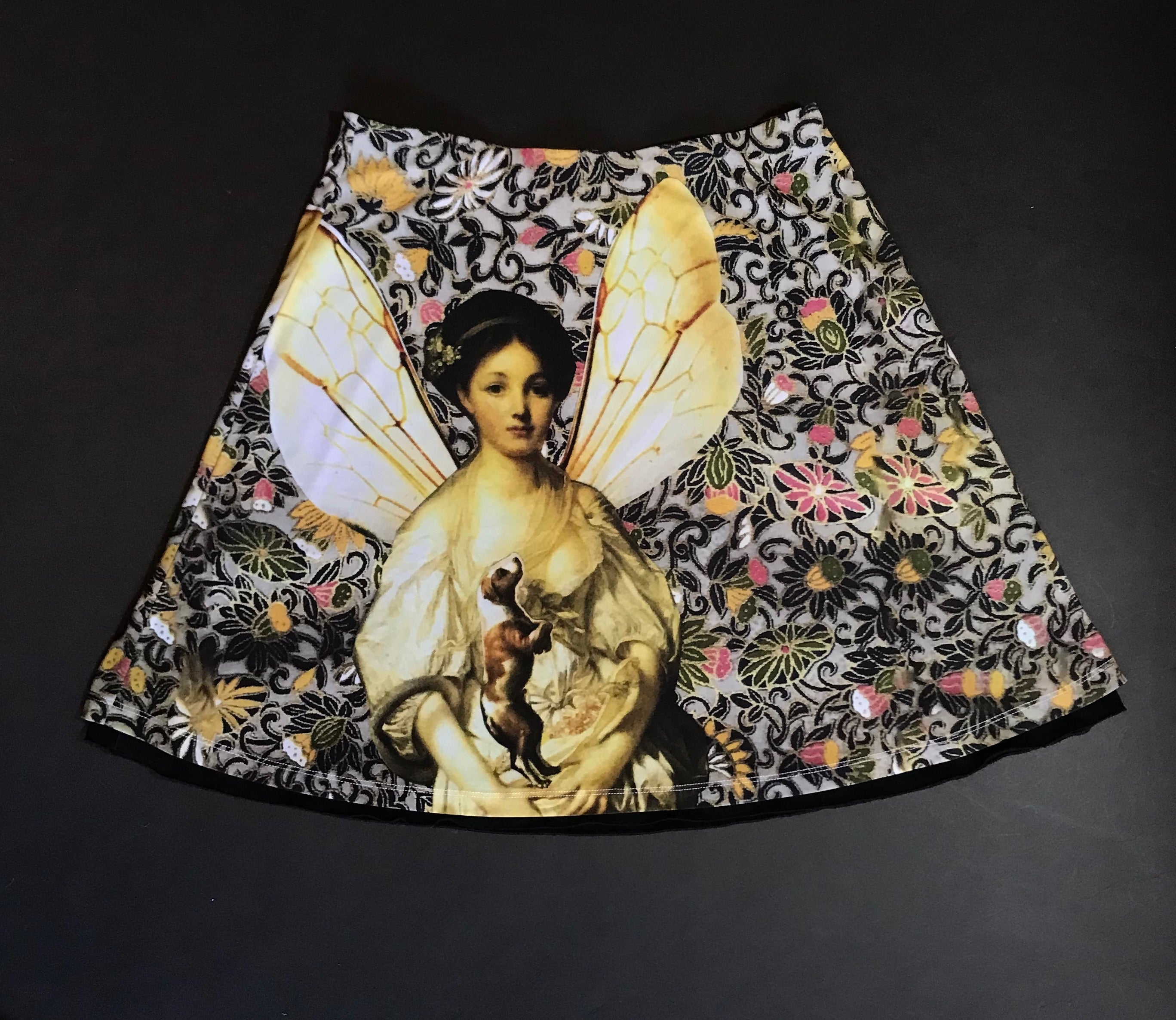 Reversible Skirt,"Fairy and Her Pet Dog"(Large)