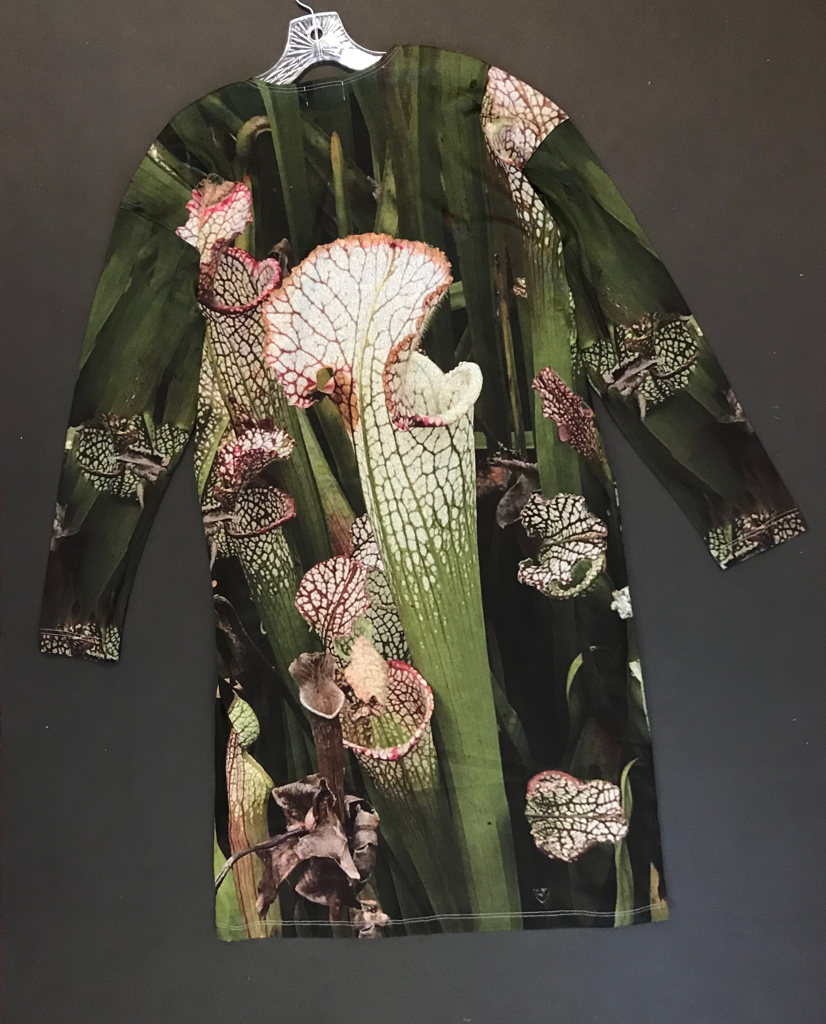 Duster Cardigan, "Pitcher Plants" (Large)