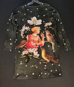 Load image into Gallery viewer, Duster Cardigan,&quot;Angel with Birds&quot; (Large)
