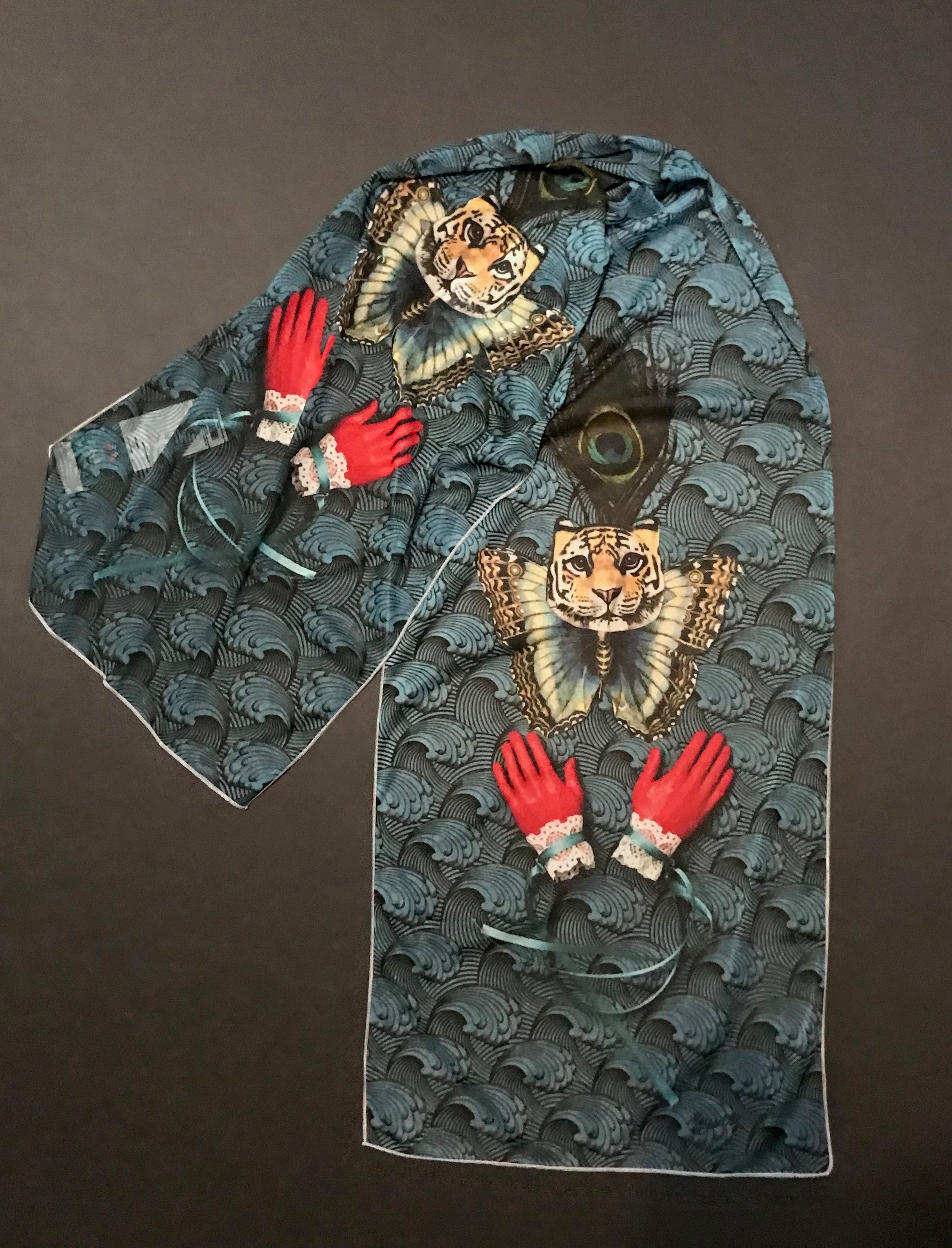 Scarf, "Peacock Tiger"