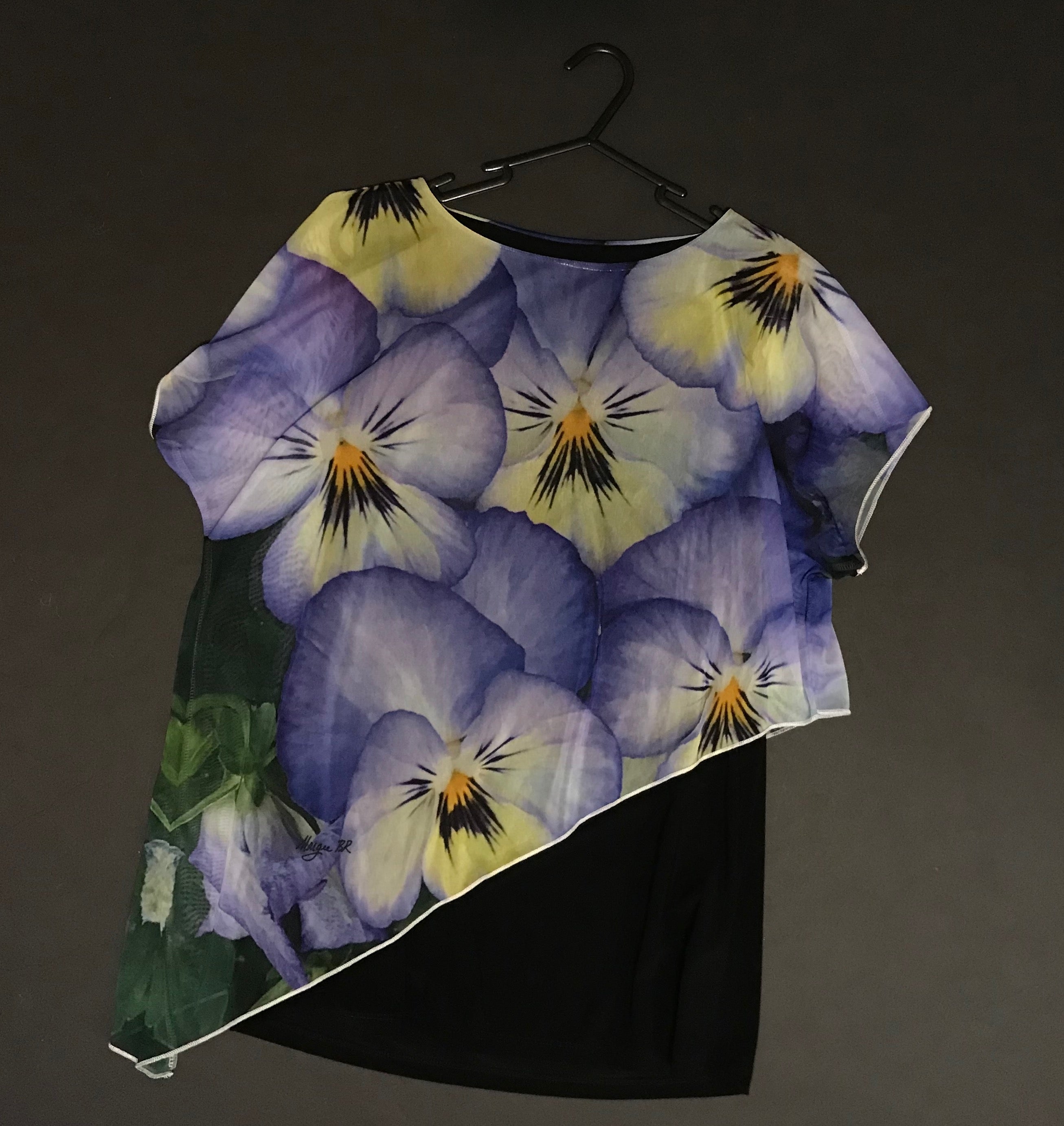 Cape Tunic Top,"Violets"(Large)