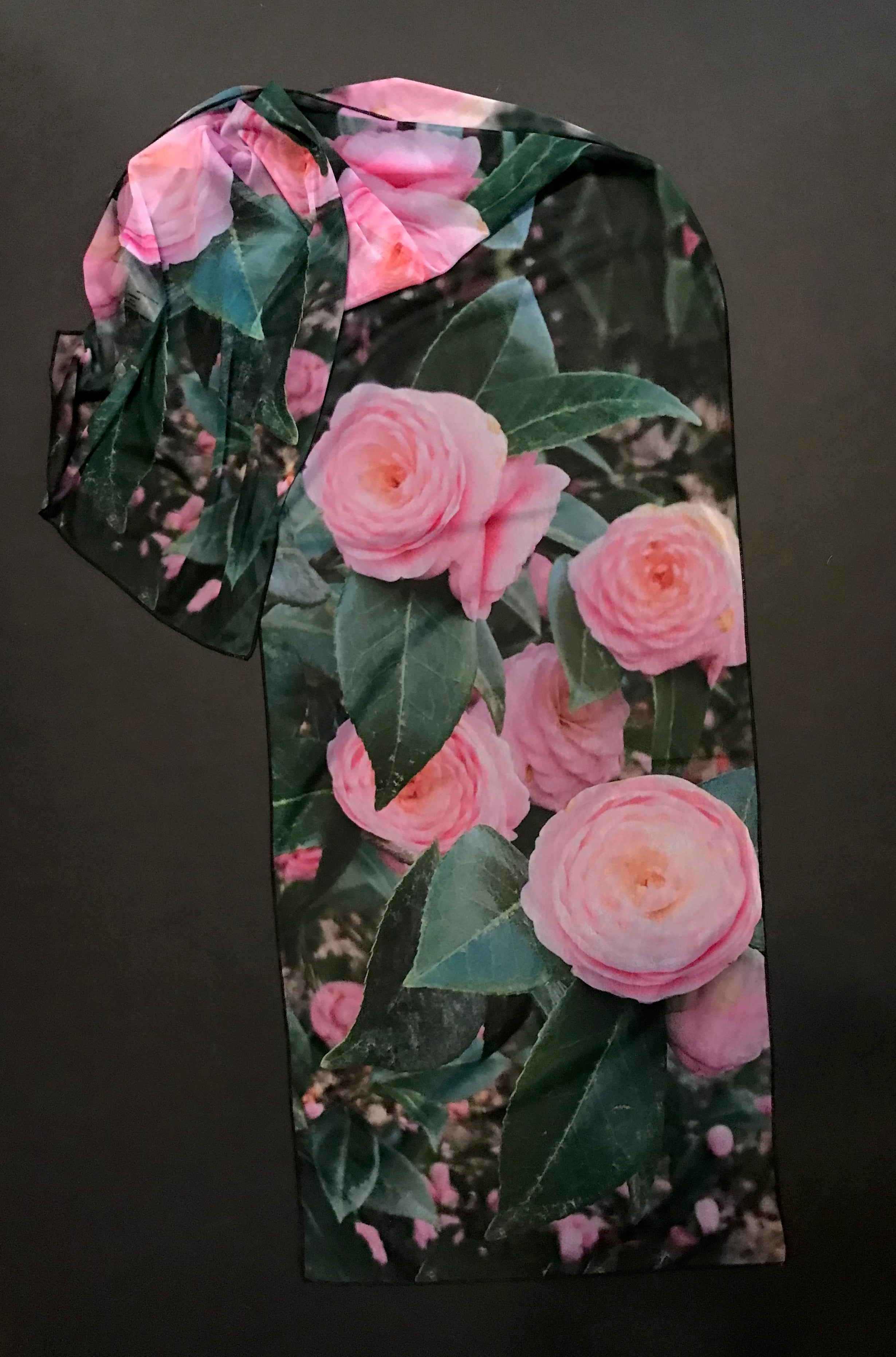 Scarf, "Camellias"